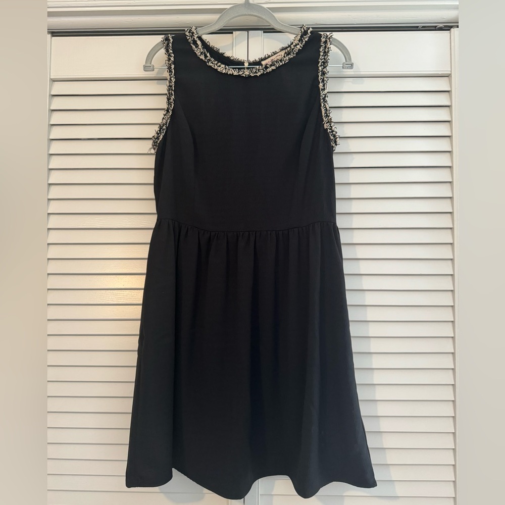Altar’d State Black Dress with Black Cream and Gold Tweed Trim size M